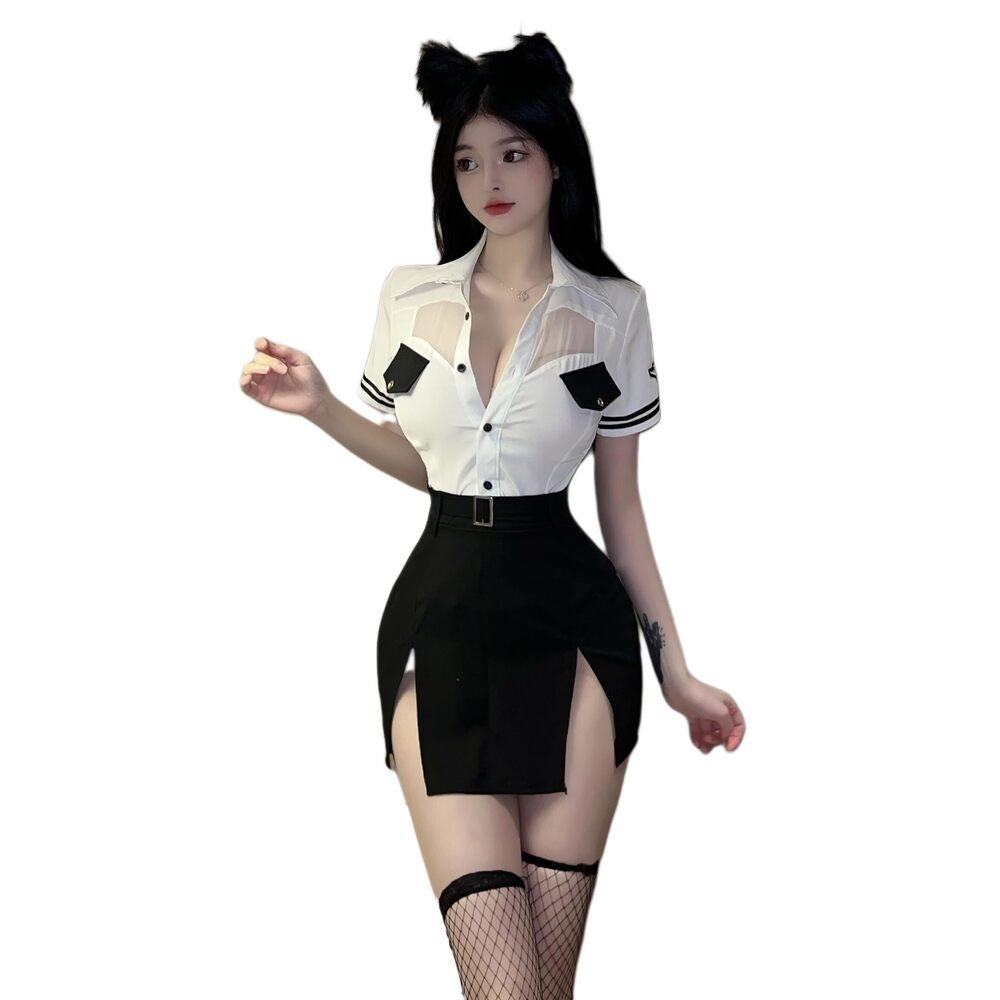 3656 Sexy Flight Attendant Stewardess Costume Racer Costumes Halloween